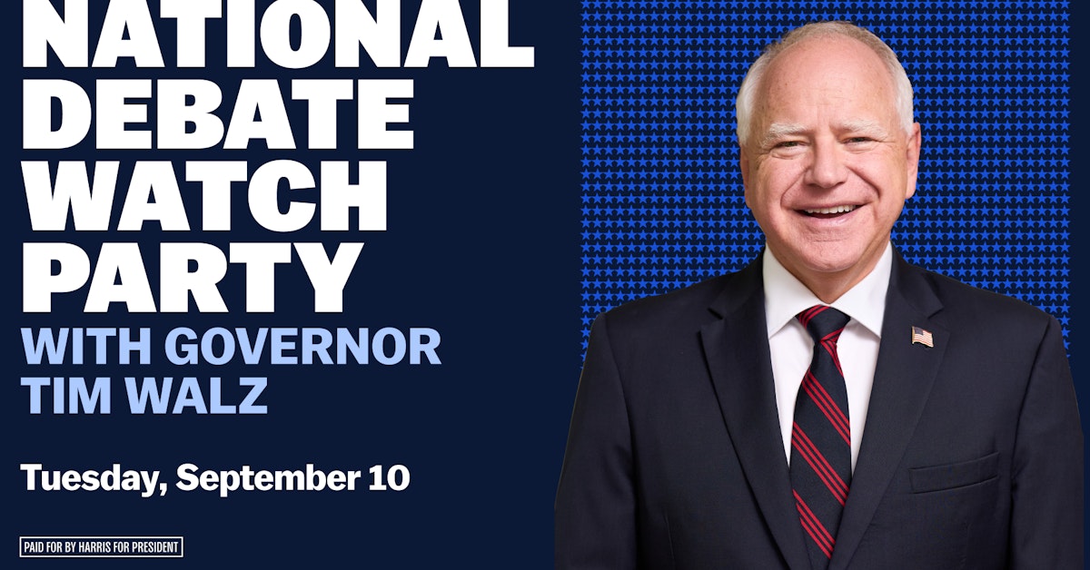 National Debate Watch Party with Gov. Tim Walz · The Democratic Nat...